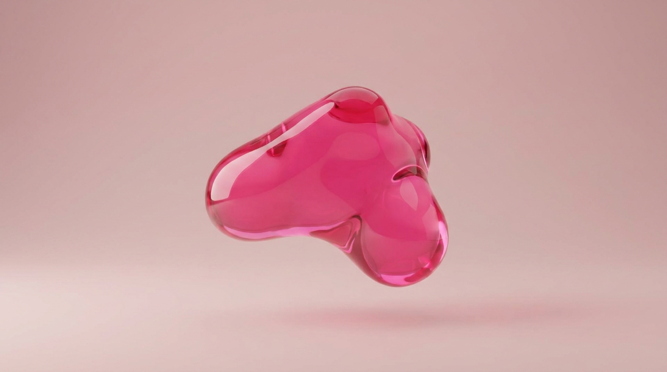 Glossy pink abstract sculpture