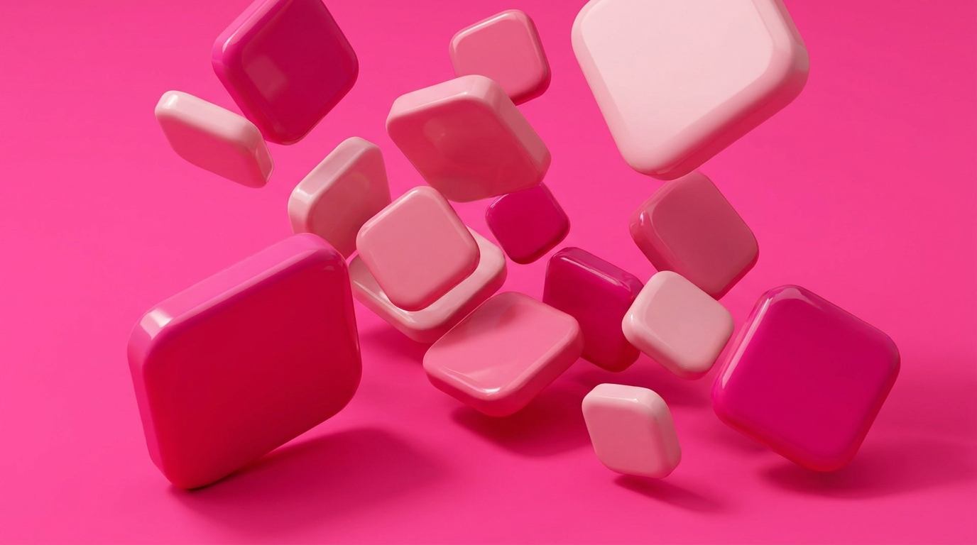Pink letter tiles tumbling