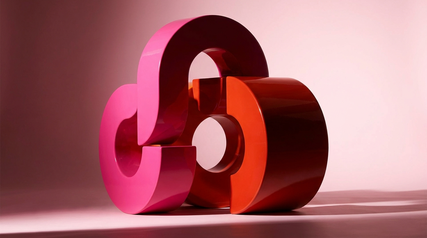 Sculptural pink shapes